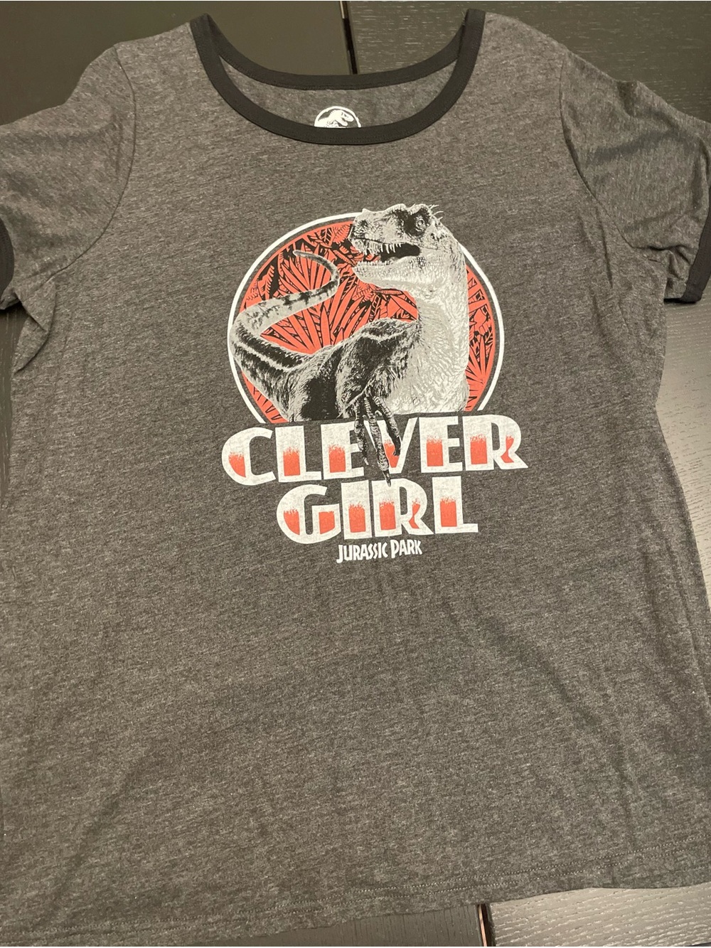 torrid Charcoal 'Clever Girl' Jurassic Park Graphic Tee with Red Accents
